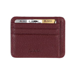 Aka Deri Bordo Kredi Kartlık - 004-74 - Aka