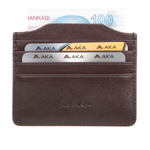 Aka Deri Kahve Kredi Kartlık - 012-3 - Aka