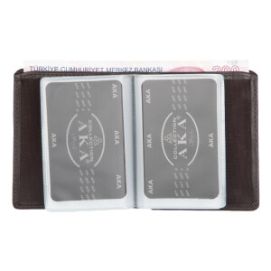 Aka Para Bölmeli Kahve Deri Kartlık - 019-3 - Aka (1)