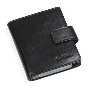 Aka Para Bölmeli Siyah Deri Kartlık - 018-1 - Aka