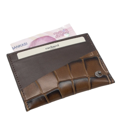 Cacharel Kahve B.Kroko Deri Kredi Kartlık 1983B8K - 2