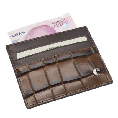 Cacharel Kahve B.Kroko Unisex Deri Kartlık 0244B8K - 2