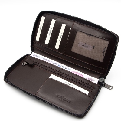 Cacharel Kahve Gladyatör Deri Ünisex Cüzdan 21055G66 - 4