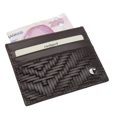Cacharel Kahve Gladyatör Unisex Deri Kartlık 0244G66 - 2