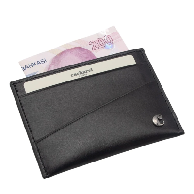 Cacharel Siyah Analin Deri Kredi Kartlık 1983A55 - 2
