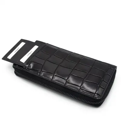 Cacharel Siyah B.Kroko Unisex Deri Cüzdanı 211055B7K - 3