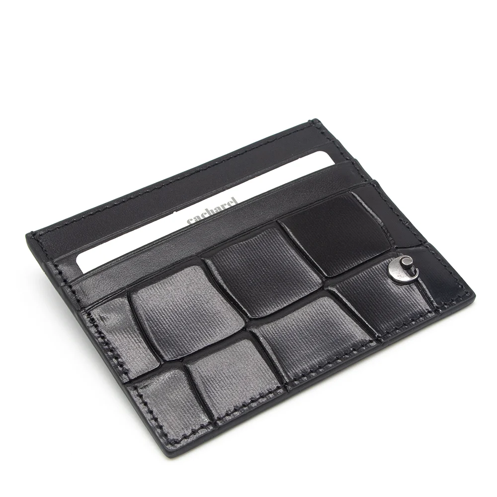 Cacharel Siyah B.kroko Unisex Deri Kartlık 0244b7k