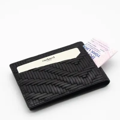 Cacharel Siyah Gladyatör Deri Kredi Kartlık 0336G65 - 2