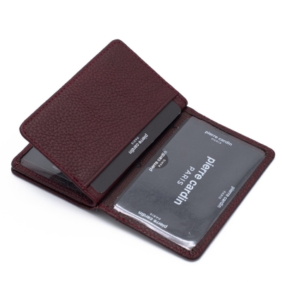 Pierre Cardin Bordo Unisex Deri Kartlık 0188B6D - 4