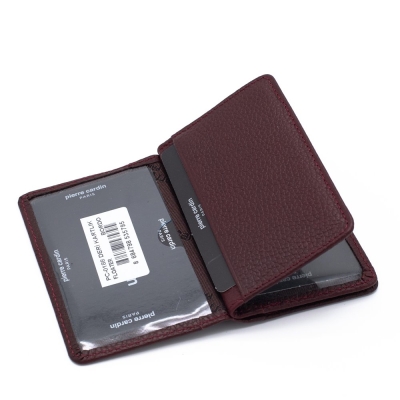 Pierre Cardin Bordo Unisex Deri Kartlık 0188B6D - 5