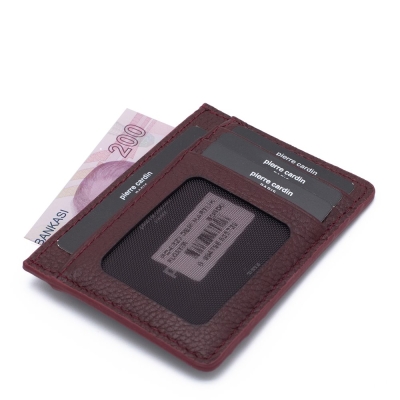 Pierre Cardin Bordo Unisex Deri Kredi Kartlık 0323B6F - 2