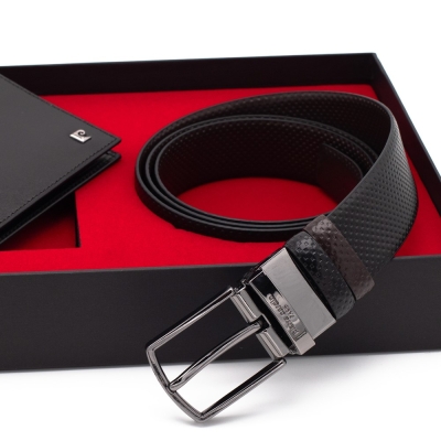 Pierre Cardin Çift Yönlü Deri Kemer & Cüzdan İkili Set PCCİFT04SK-3664F2I - 3