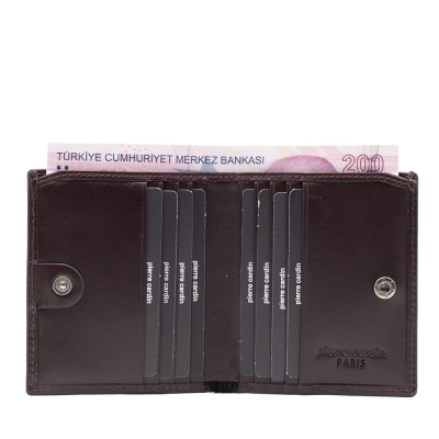Pierre Cardin Kahve Analin Erkek Cüzdanı 1635K8N - 2