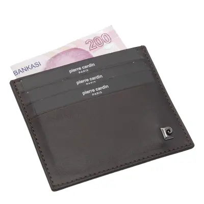 Pierre Cardin Kahve Deri Unisex Kredi Kartlık 042D06 - 2