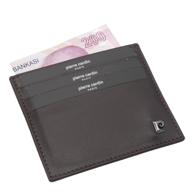 Pierre Cardin Kahve Deri Unisex Kredi Kartlık 042D06 - 2