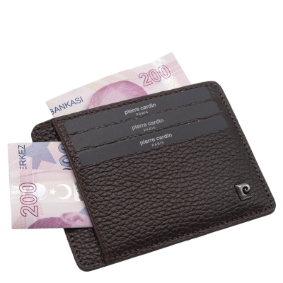 Pierre Cardin Kahve Floater Unisex Deri Kartlık 0422A42 - 2