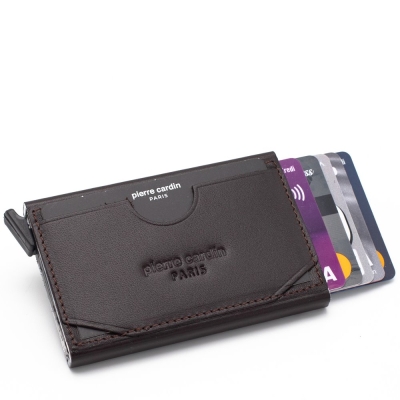 Pierre Cardin Kahve Unisex Otomatik Deri Kartlık 0273K4Y - 4