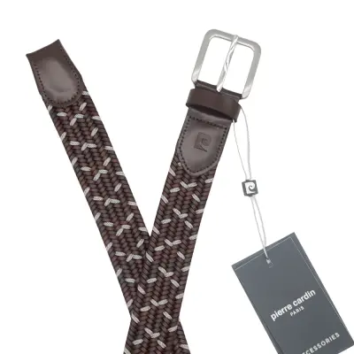 Pierre Cardin Kahve/Gri Premium Örgü Deri Kemer PC-1713K6G - 5