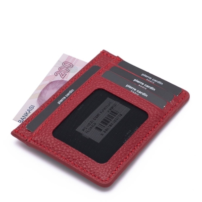 Pierre Cardin Kırmızı Unisex Deri Kredi Kartlık 0323K4F - 2