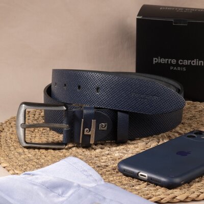 Pierre Cardin Lacivert Deri Erkek Kemer PC-2099L3T - 5