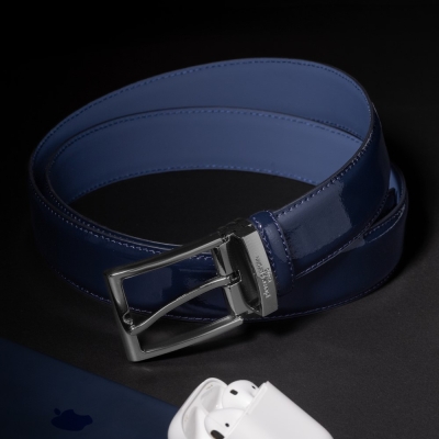 Pierre Cardin Lacivert Rugan Deri Erkek Kemer PC-2209RL8R - 5