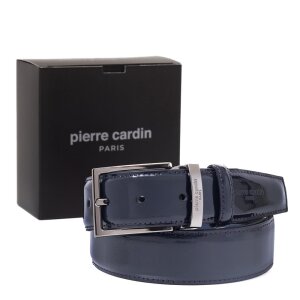 Pierre Cardin Lacivert Rugan Deri Erkek Kemer PC-2209RL8R - Pierre Cardin