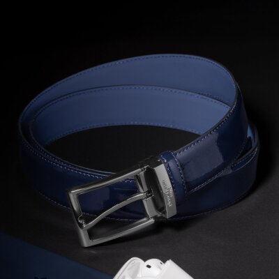 Pierre Cardin Lacivert Rugan Deri Erkek Kemer PC-2209RL8R - 5