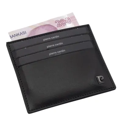 Pierre Cardin Siyah Deri Unisex Kredi Kartlık 042A55 - 2