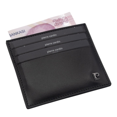 Pierre Cardin Siyah Deri Unisex Kredi Kartlık 042A55 - 2