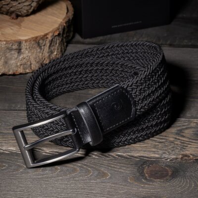 Pierre Cardin Siyah Düz Örgü Erkek Kemer PC-1745N5I - 5