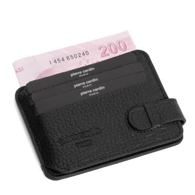 Pierre Cardin Siyah Floater Unisex Deri Kartlık 0777S3L - 3