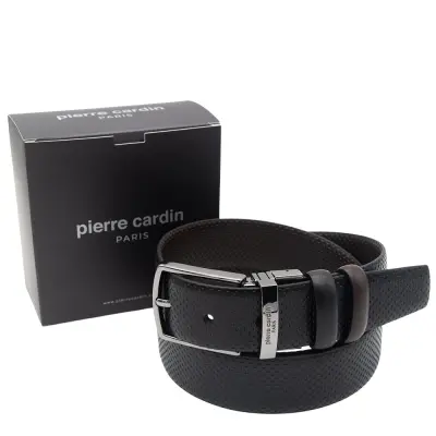 Pierre Cardin Siyah-Kahve Çift Taraflı Deri Kemer PC-CİFT04SK3 - 1