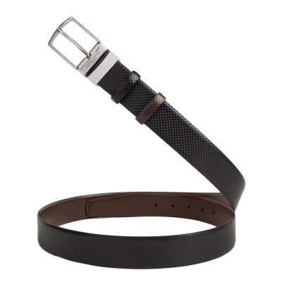 Pierre Cardin Siyah-Kahve Çift Taraflı Deri Kemer PC-CİFT04SK3 - 2