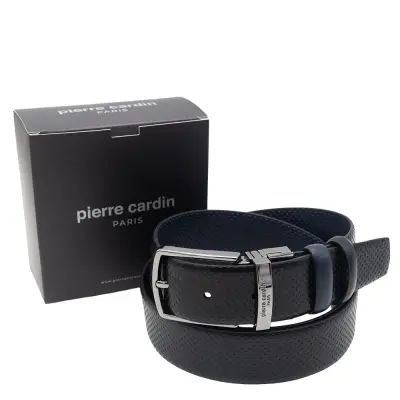 Pierre Cardin Siyah-Lacivert Çift Taraflı Deri Kemer PC-CİFT04SL2 - 1