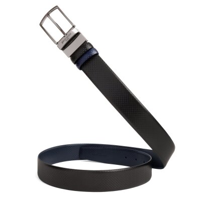 Pierre Cardin Siyah-Lacivert Çift Taraflı Deri Kemer PC-CİFT04SL2 - 2