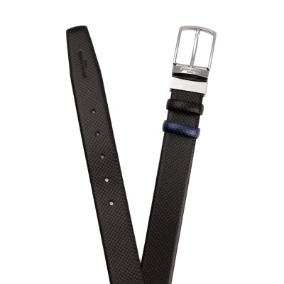 Pierre Cardin Siyah-Lacivert Çift Taraflı Deri Kemer PC-CİFT04SL2 - 4