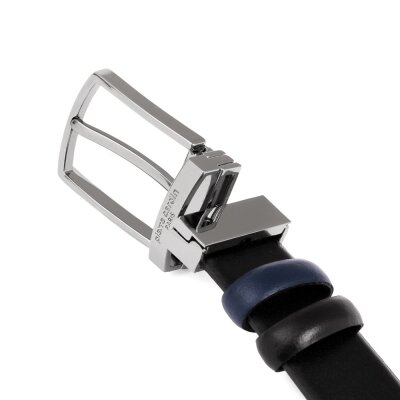 Pierre Cardin Siyah-Lacivert Çift Yönlü Deri Kemer PC-CİFT01L0K - 5