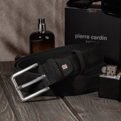 Pierre Cardin Siyah Suet Deri Erkek Kemer PC-1009SS0 - 5