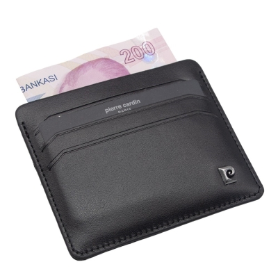 Pierre Cardin Siyah Unisex Deri Kartlık 046A55 - 2