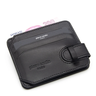 Pierre Cardin Siyah Unisex Deri Kartlık 0510 - 2