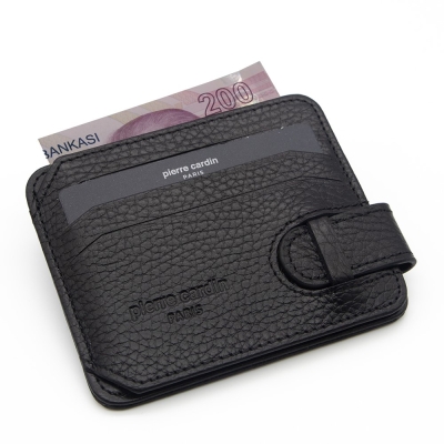 Pierre Cardin Siyah Unisex Deri Kartlık 0510A41 - 2
