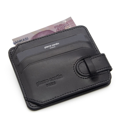 Pierre Cardin Siyah Unisex Deri Kartlık 0510A55 - 2
