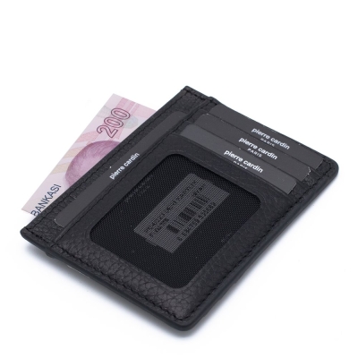 Pierre Cardin Siyah Unisex Deri Kredi Kartlık 0323S3L - 2