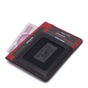 Pierre Cardin Siyah/Kırmızı Unisex Deri Kredi Kartlık 0323S2K - Pierre Cardin (1)