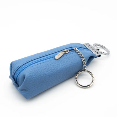 Tergan Açık Mavi Deri Anahtarlık - 0193GOY - 2