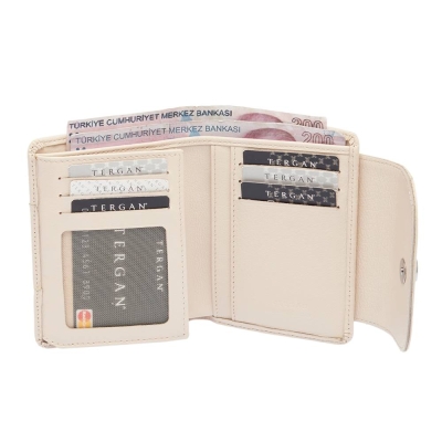 Tergan Bej Deri Kadın Cüzdan 5714B57 - 3