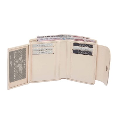 Tergan Bej Deri Kadın Cüzdan 5714B57 - 4