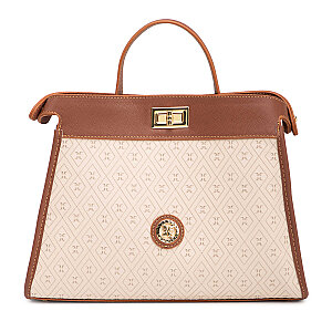 Tergan Bej Print Kadın Çapraz Askılı Çanta 9199E52 