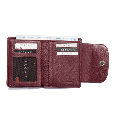 Tergan Bordo Deri Kadın Cüzdan 5714K16 - 2