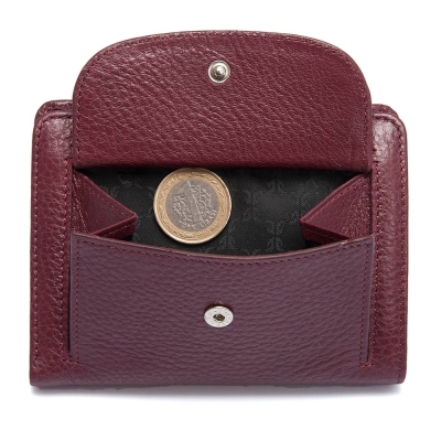 Tergan Bordo Deri Kadın Cüzdan 5714K16 - 4